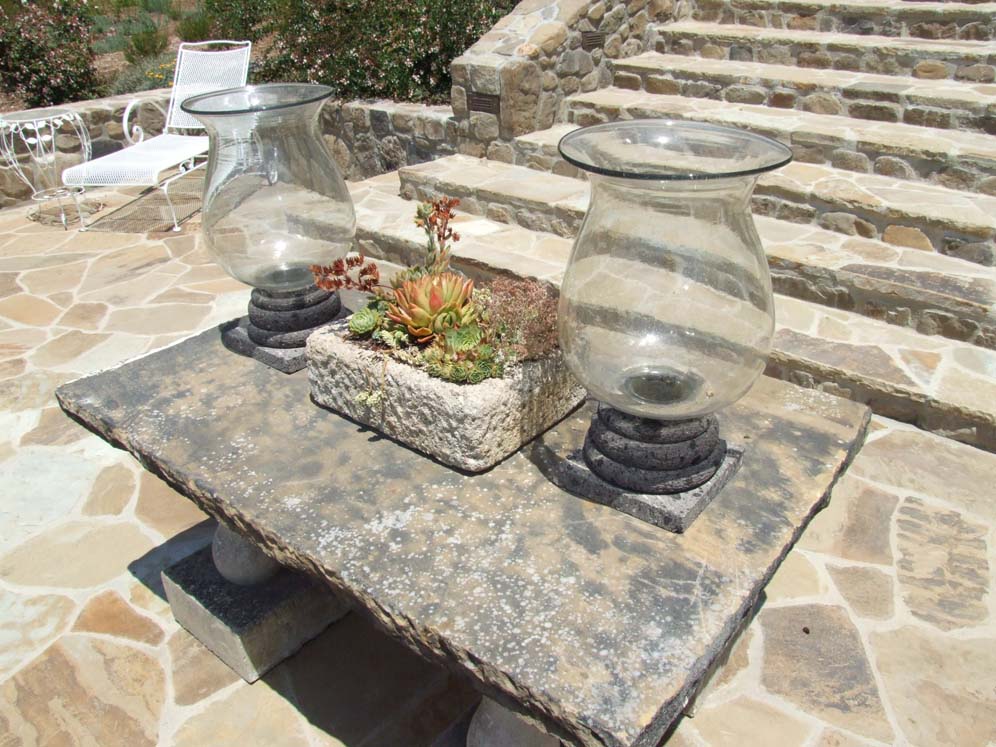 Double Glass Lamps and Succulents